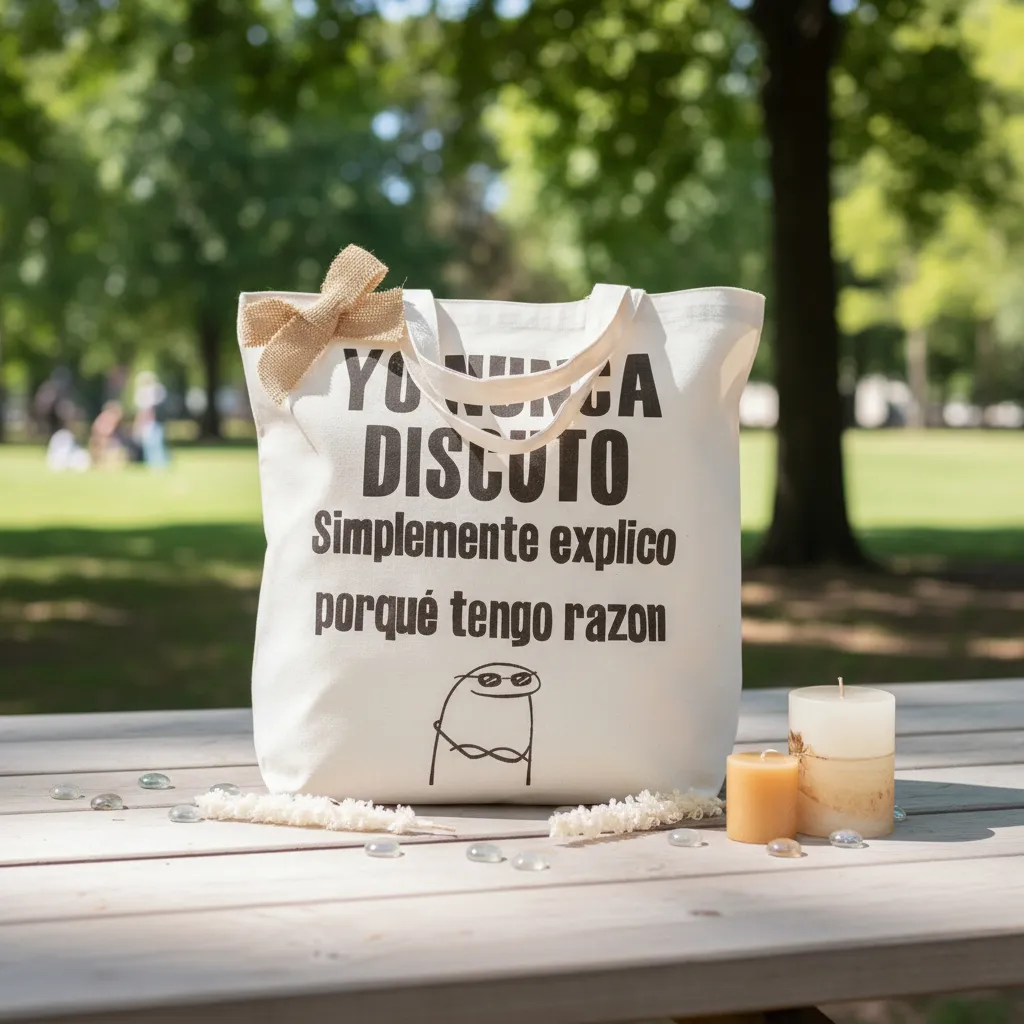 👜 Bolsa "Yo nunca discuto" - Imagen 2