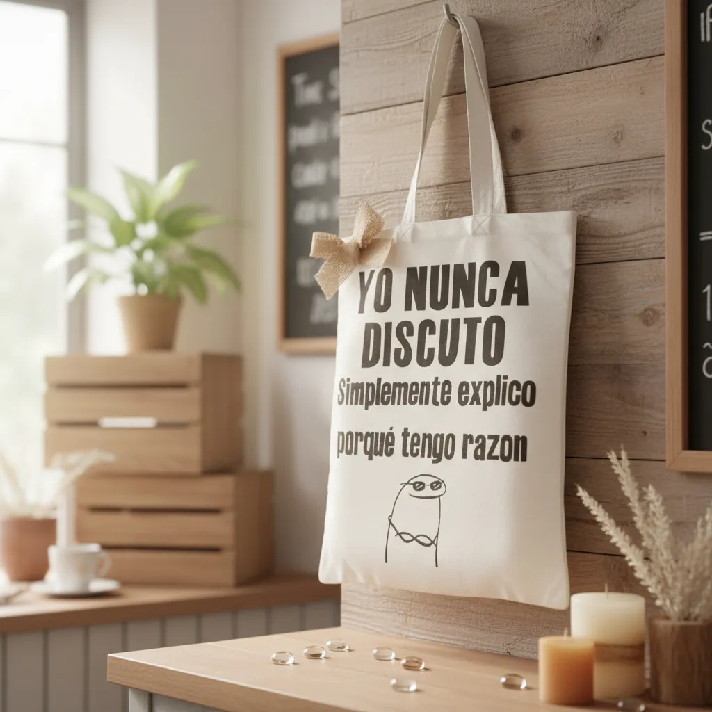 👜 Bolsa "Yo nunca discuto" - Imagen 5
